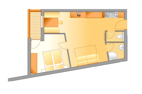 Layout of an apartment type B